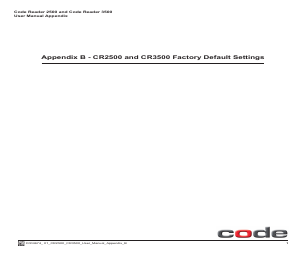 Code CR3500 Factory Default Settings Handbücher