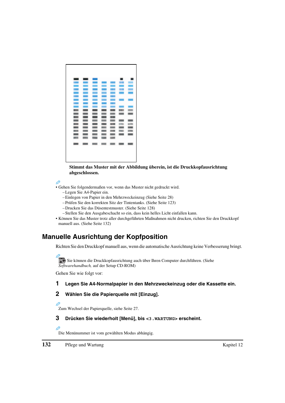 Manuelle Ausrichtung Der Kopfposition Canon Pixma Mp780 Benutzerhandbuch Seite 136 206