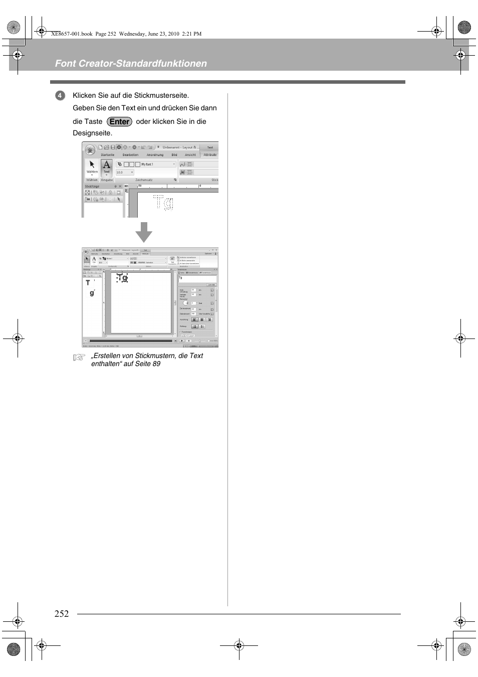 252 font creator-standardfunktionen | Brother PE-DESIGN NEXT Benutzerhandbuch | Seite 254 / 320