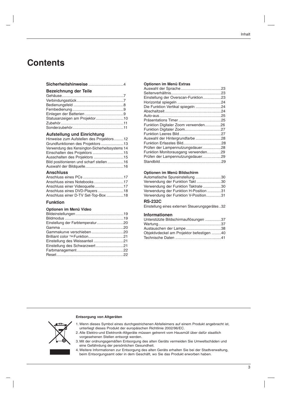 LG BX501B Benutzerhandbuch | Seite 3 / 42