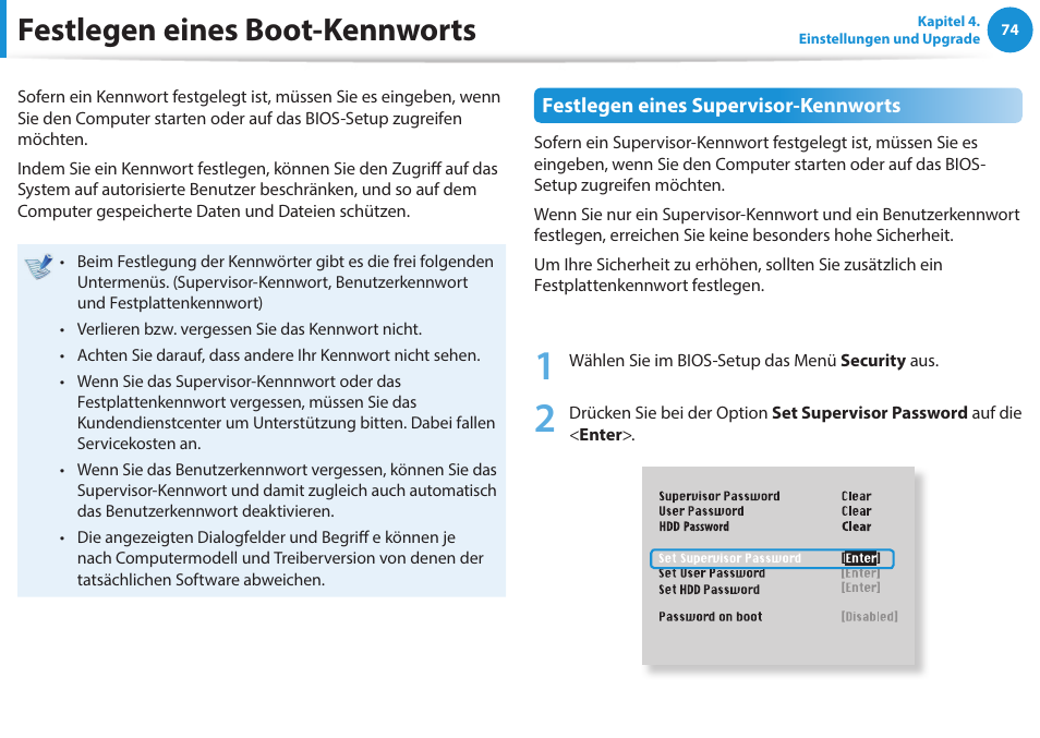 Festlegen eines boot-kennworts | Samsung NP470R5E Benutzerhandbuch | Seite 75 / 128