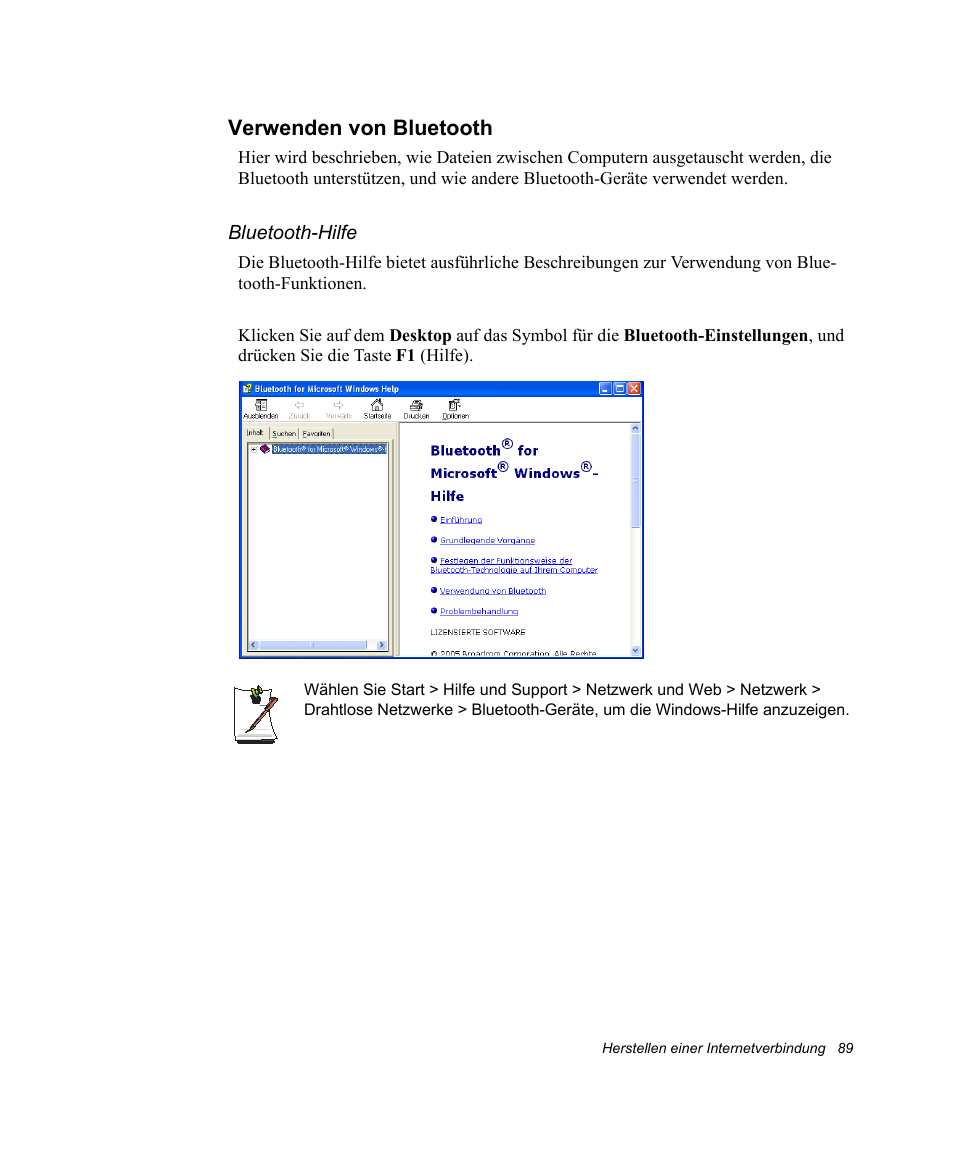 Verwenden von bluetooth | Samsung NP-X11C Benutzerhandbuch | Seite 109 / 190