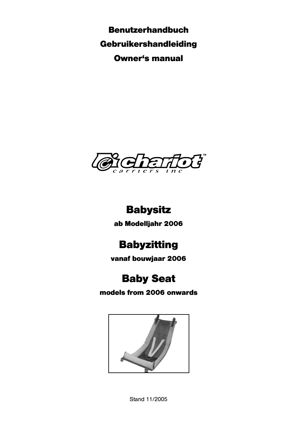 Chariot Carriers Chariot Baby Seat Benutzerhandbuch | Seiten: 60
